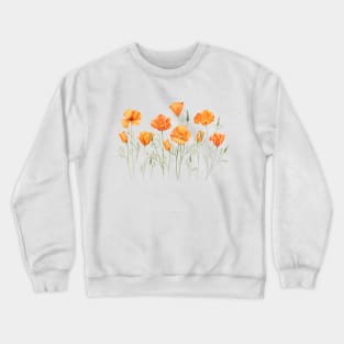 Yellow California poppy flowers. Crewneck Sweatshirt